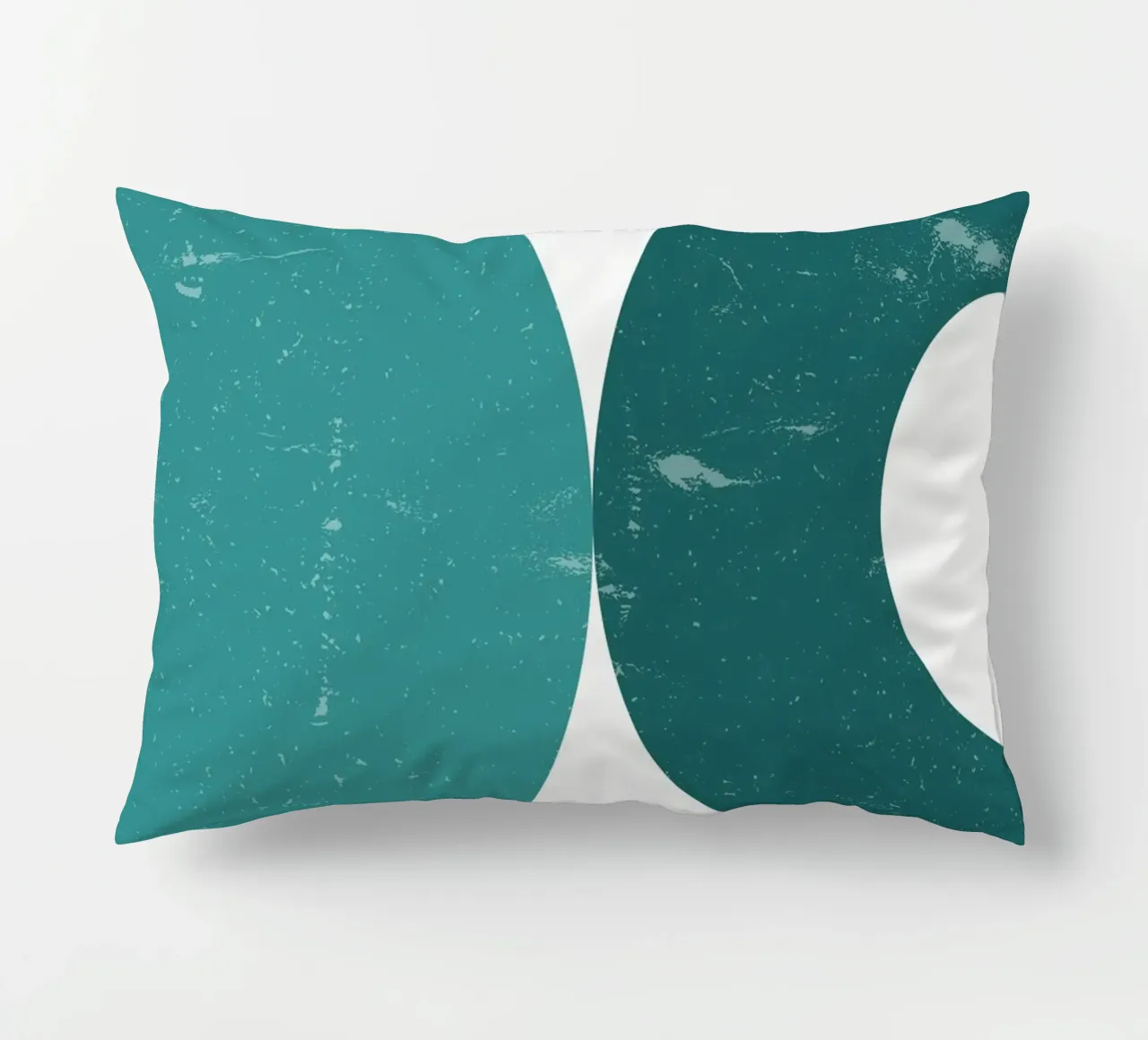 Abstract Circles: Textured Teal & Blue, Minimalist Modern Ar decorative cushion by NorwesClub