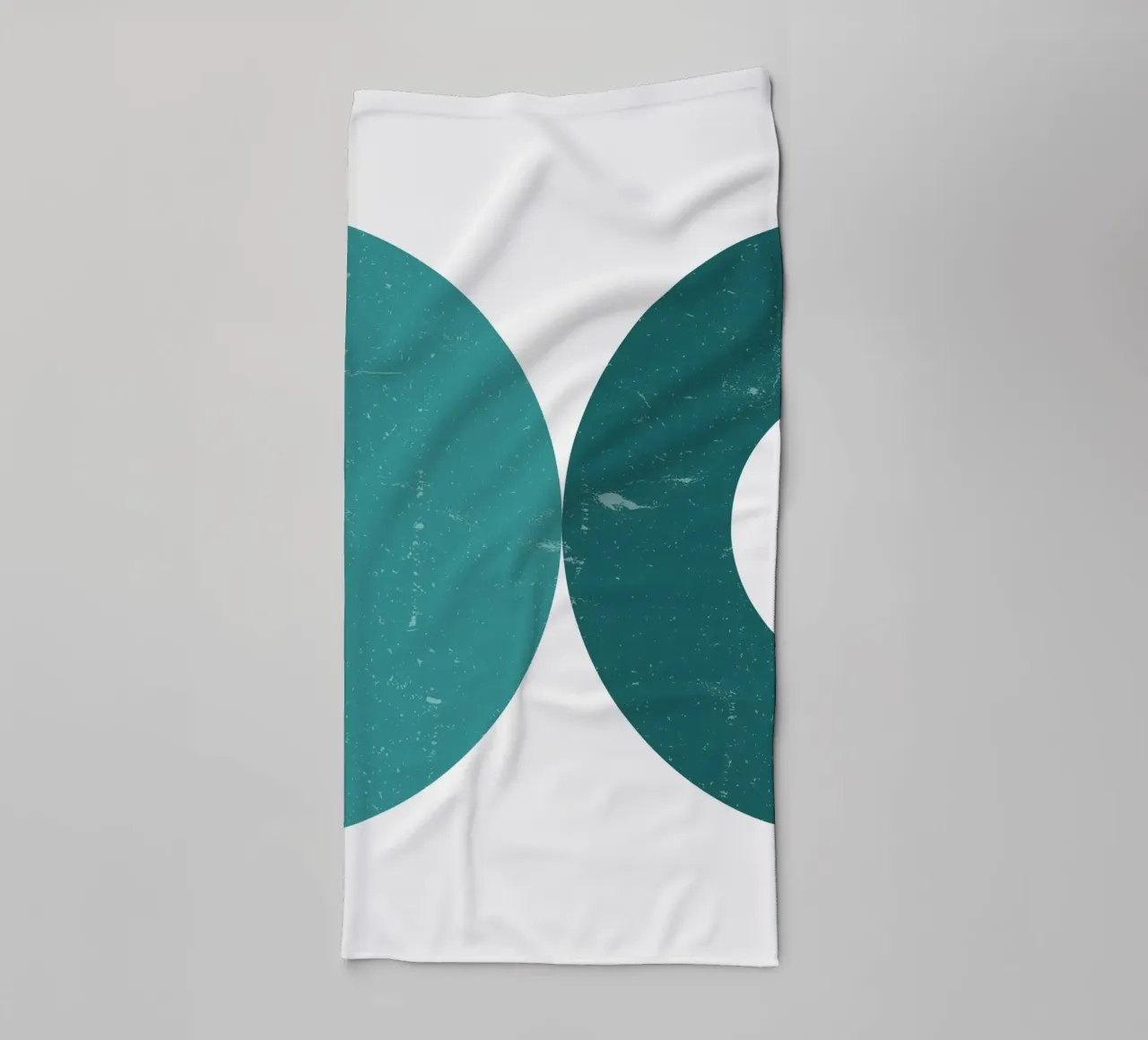 Abstract Circles: Textured Teal & Blue, Minimalist Modern Ar towel by NorwesClub