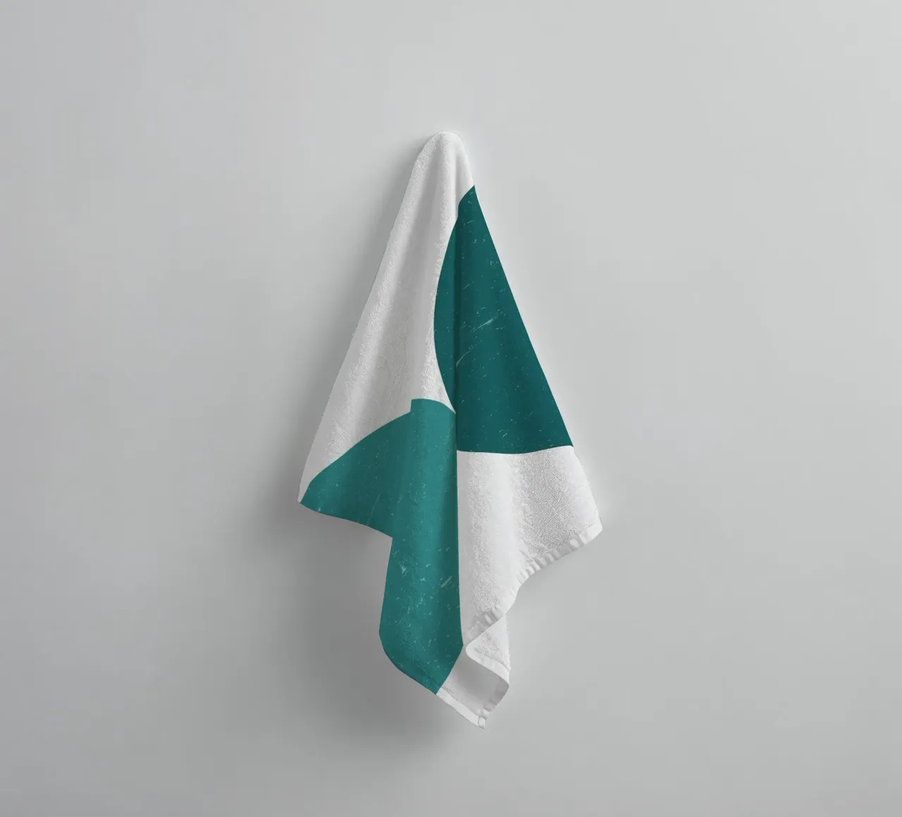 Abstract Circles: Textured Teal & Blue, Minimalist Modern Ar towel by NorwesClub