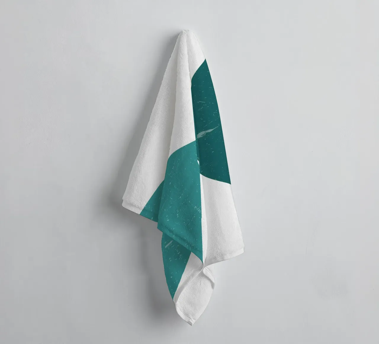 Abstract Circles: Textured Teal & Blue, Minimalist Modern Ar towel by NorwesClub