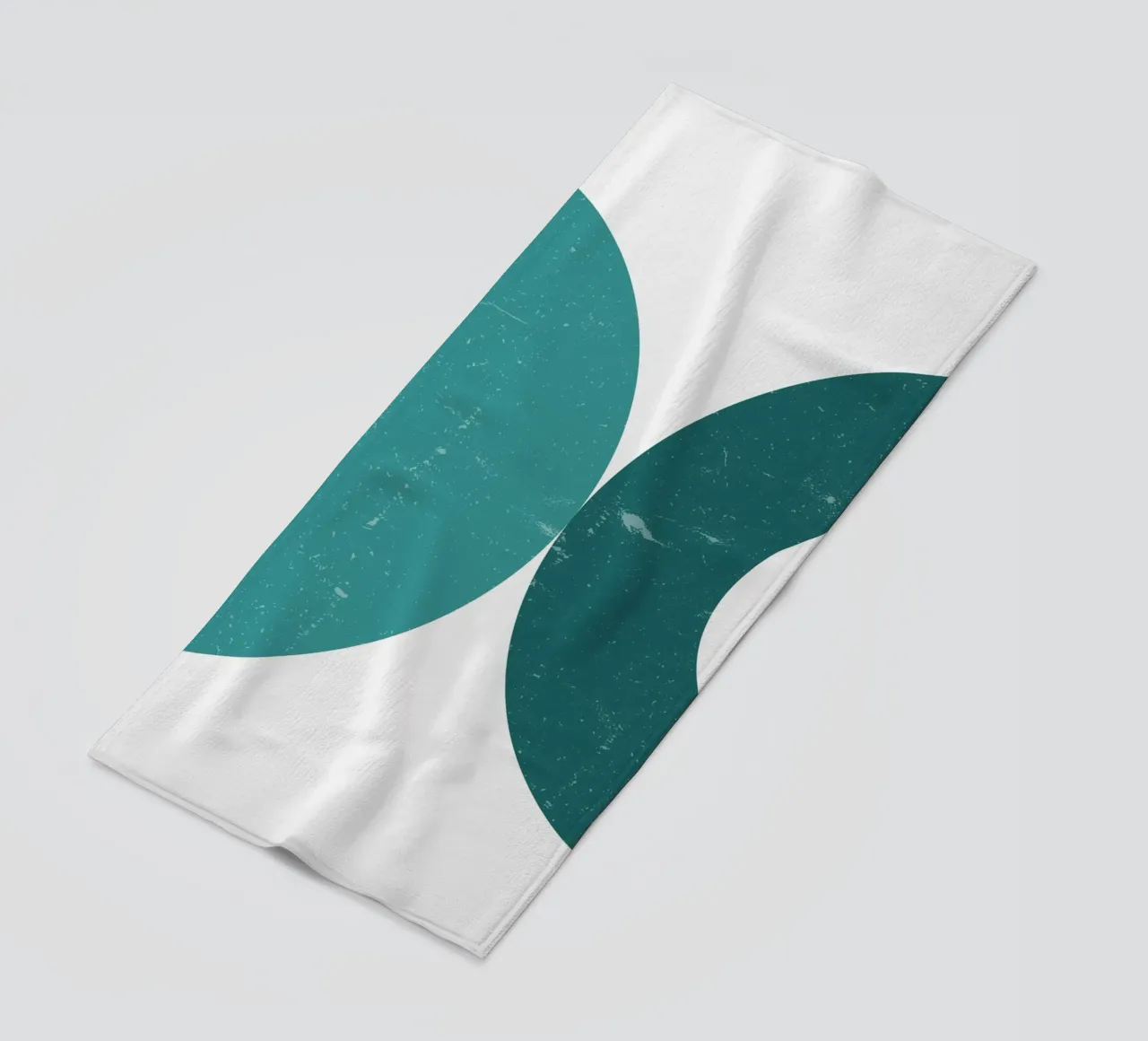 Abstract Circles: Textured Teal & Blue, Minimalist Modern Ar beach towel by NorwesClub