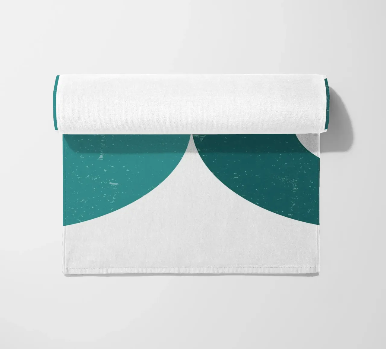Abstract Circles: Textured Teal & Blue, Minimalist Modern Ar beach towel by NorwesClub