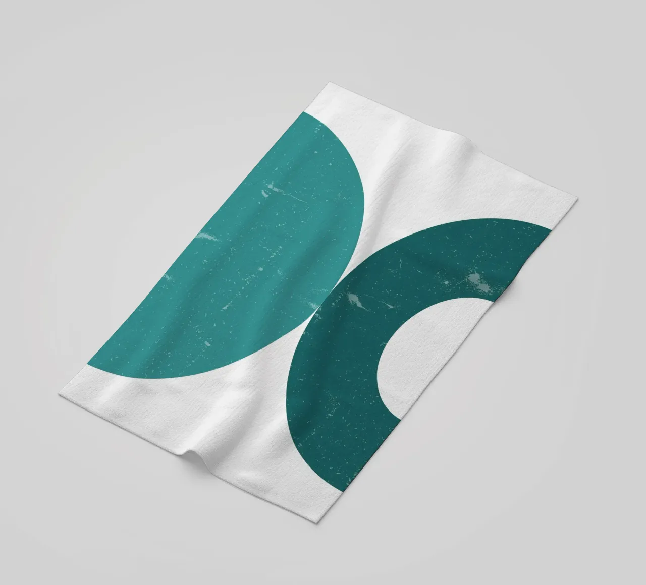 Abstract Circles: Textured Teal & Blue, Minimalist Modern Ar beach towel by NorwesClub