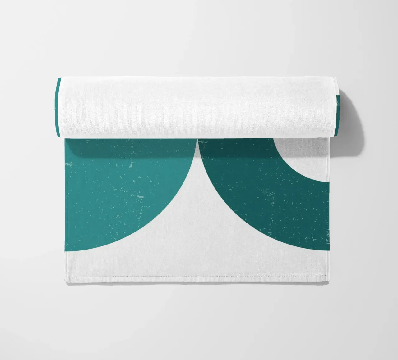 Abstract Circles: Textured Teal & Blue, Minimalist Modern Ar beach towel by NorwesClub