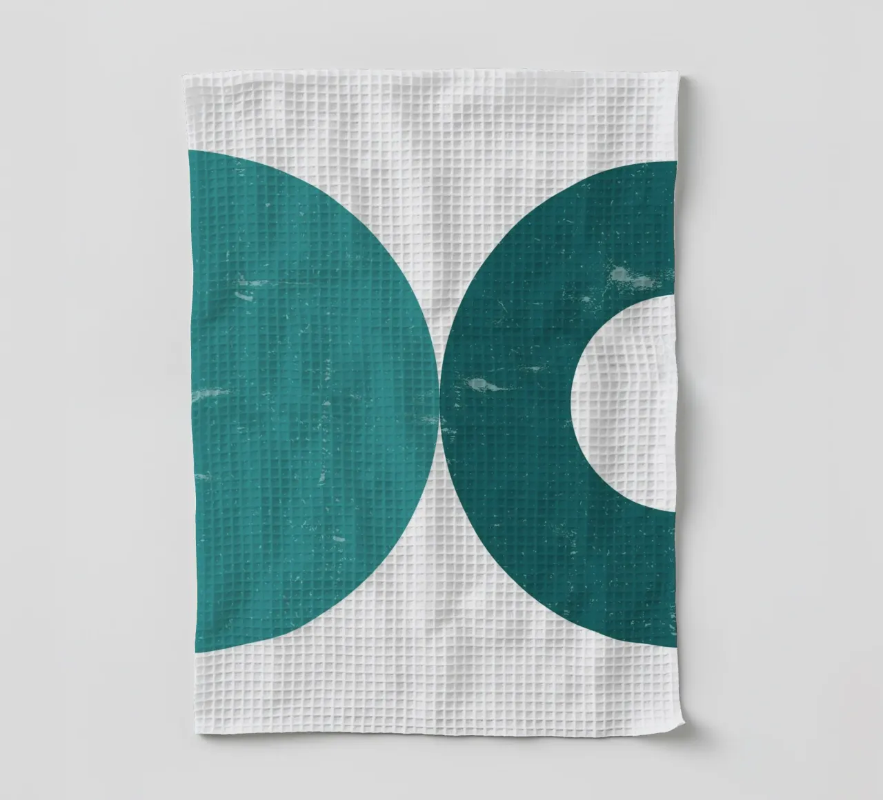 Cercles abstraits : Texture sarcelle et bleu, Minimalist Modern Ar torchon de NorwesClub