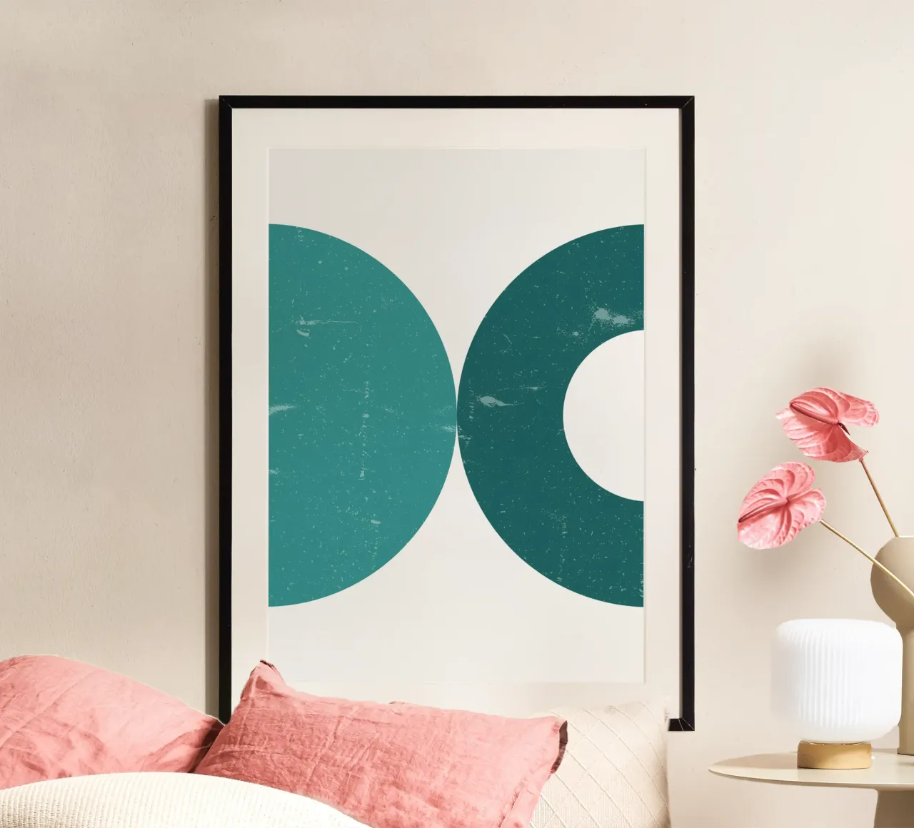 Cercles abstraits : Texture sarcelle et bleu, Minimalist Modern Ar hahnemühle de NorwesClub