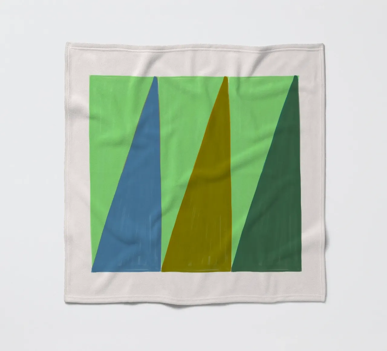 Stile James Little: Triangoli astratti, texture verde e blu coperta in pile da NorwesClub