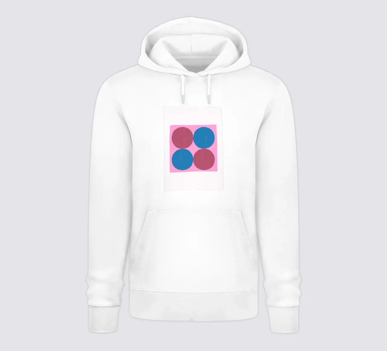 Pop Art Dots: Quadrati rosa, blu e rossi, arte moderna strutturata felpa con cappuccio da NorwesClub