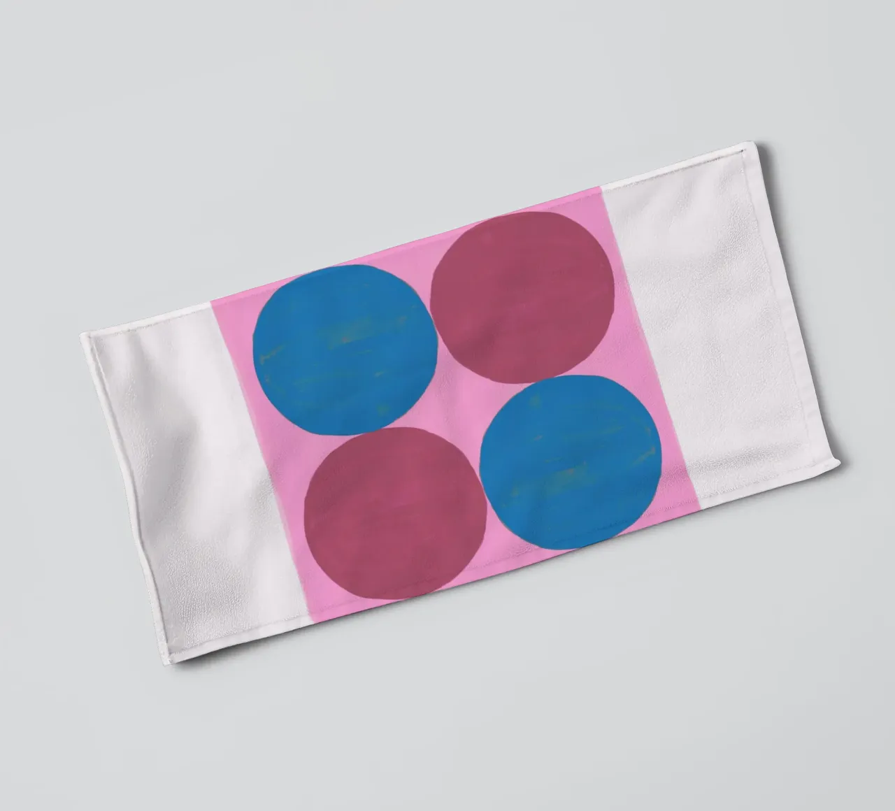 Pop Art Dots: Pink, Blue & Red Squares, Modern Textured Art towel by NorwesClub