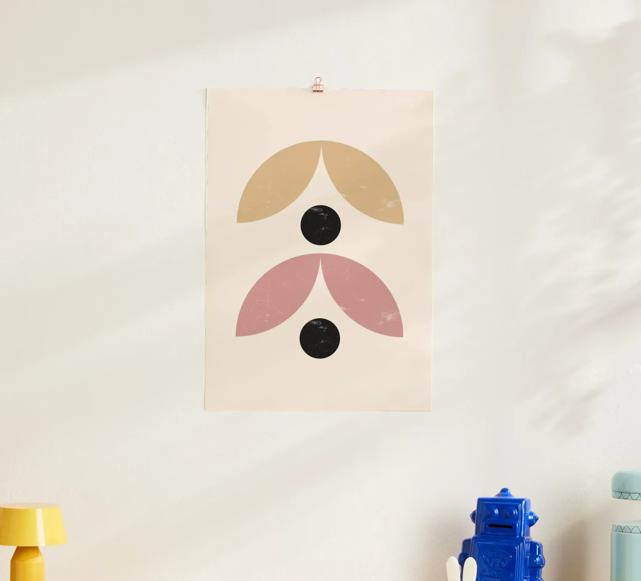 Organico minimalista: Forme astratte, terra e nero Trend Ar poster con telaio in alluminio da NorwesClub