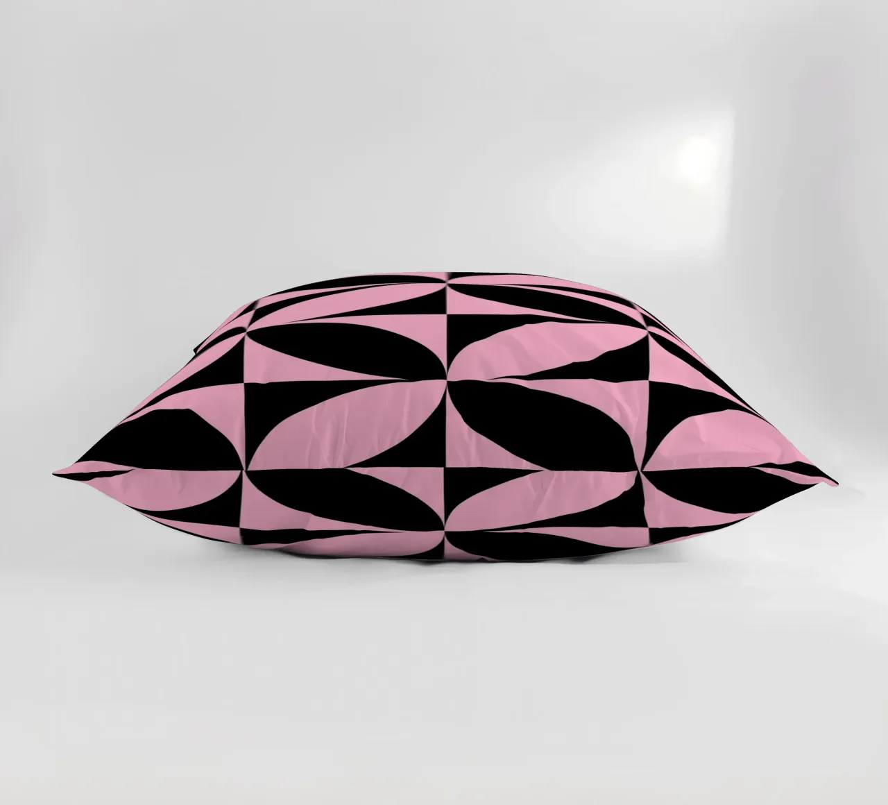 Pink Noir: Geometric Pattern, Modern Tessellation Art Print decorative cushion by NorwesClub