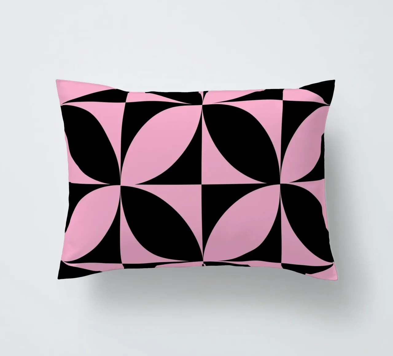 Pink Noir: Geometric Pattern, Modern Tessellation Art Print decorative cushion by NorwesClub