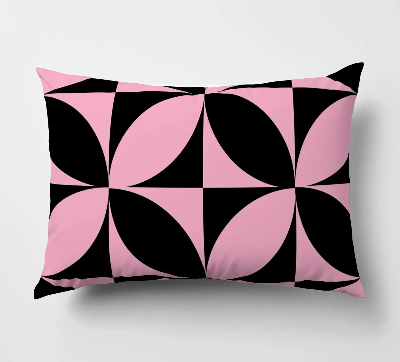 Pink Noir: Geometric Pattern, Modern Tessellation Art Print decorative cushion by NorwesClub