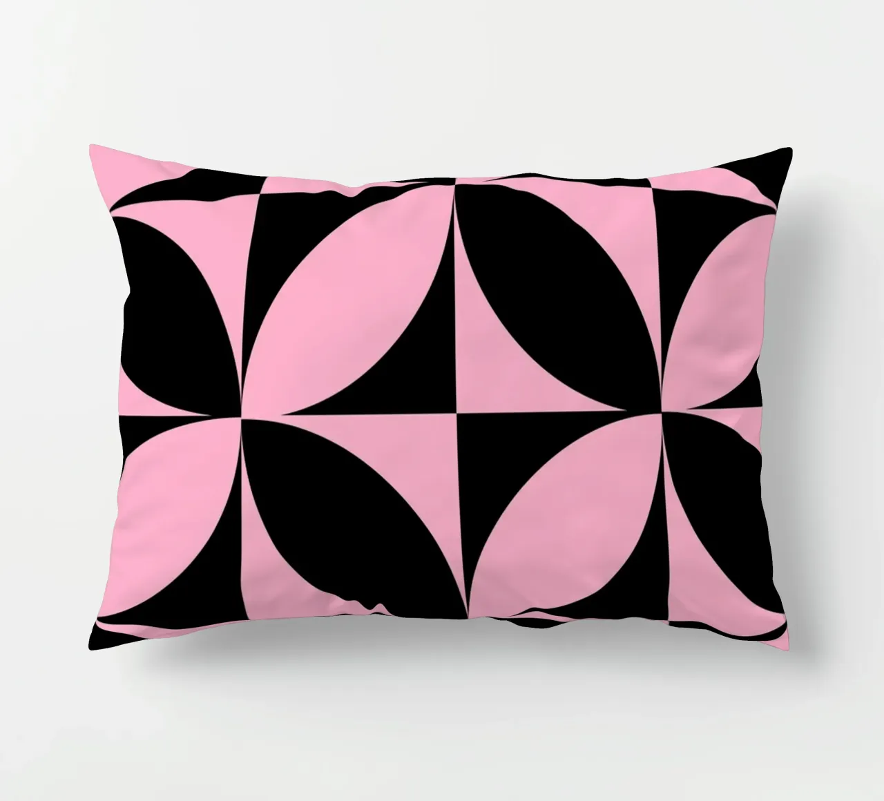 Pink Noir: Geometric Pattern, Modern Tessellation Art Print decorative cushion by NorwesClub