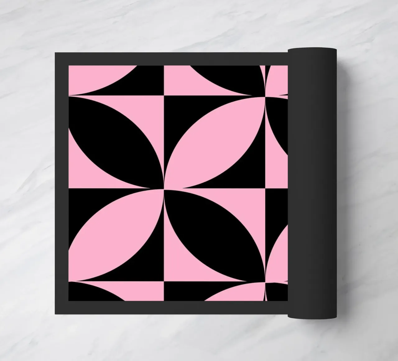 Pink Noir: Geometric Pattern, Modern Tessellation Art Print doormat by NorwesClub