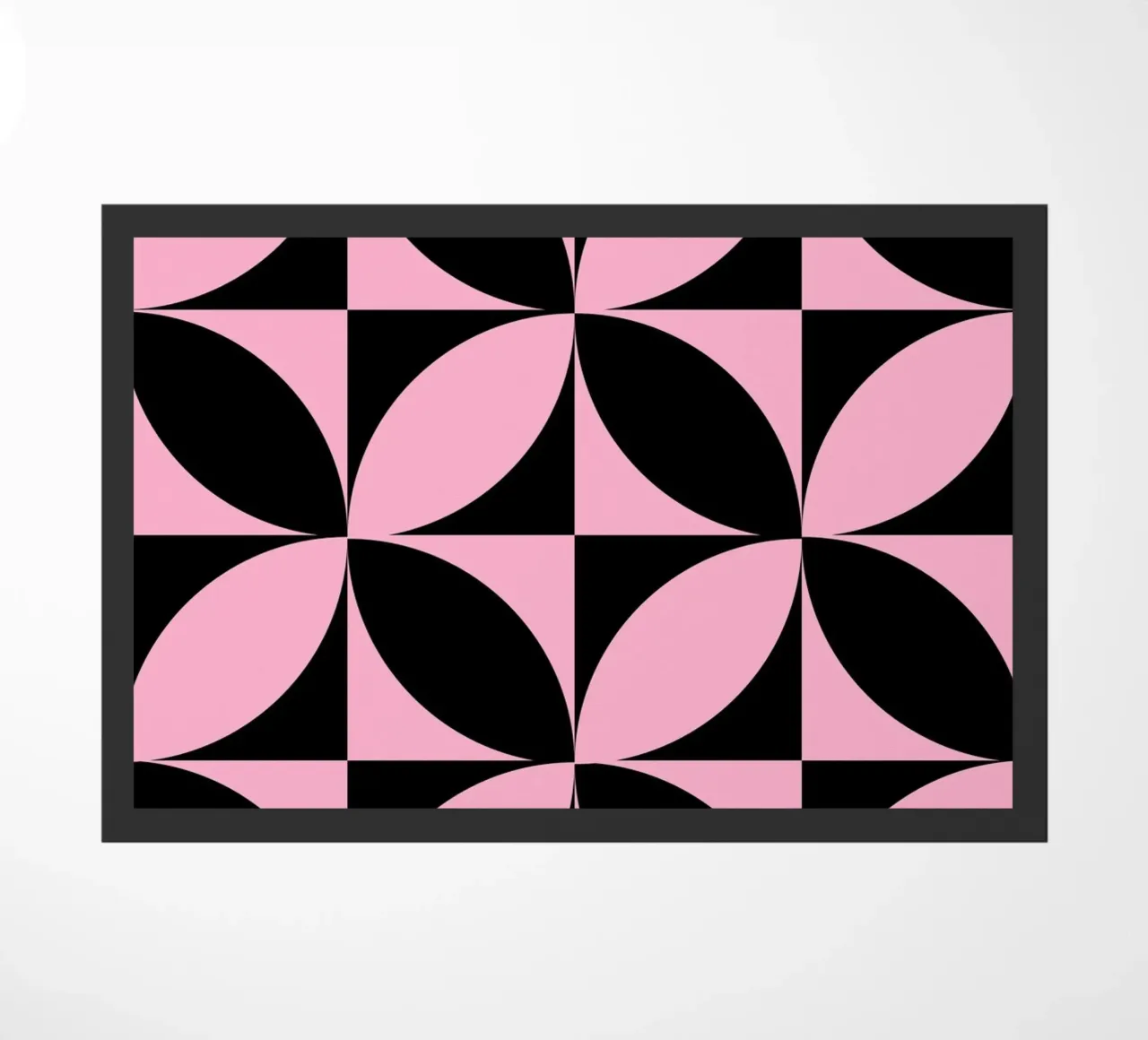 Pink Noir: Geometric Pattern, Modern Tessellation Art Print doormat by NorwesClub