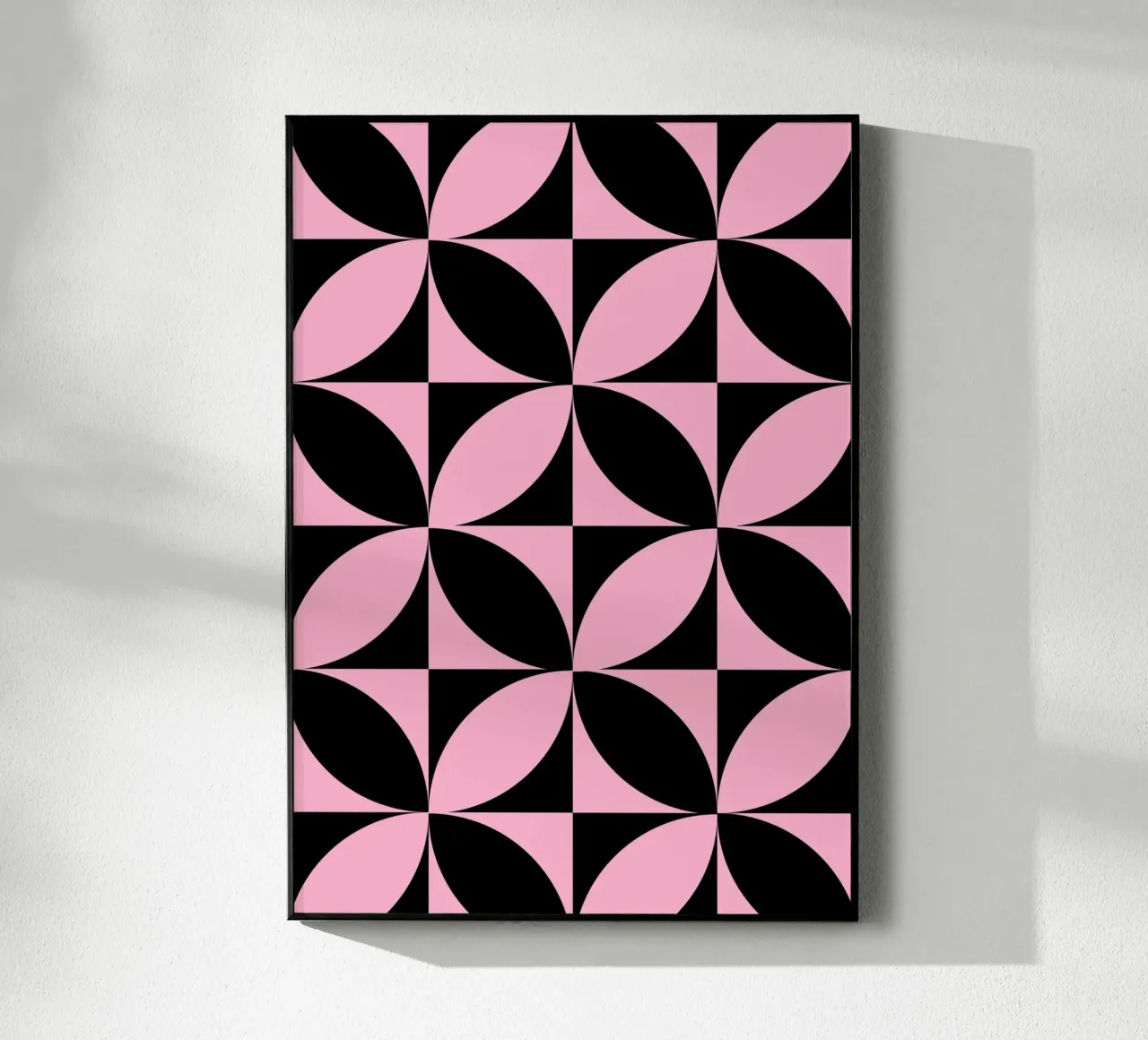 Pink Noir: Geometric Pattern, Modern Tessellation Art Print acrylic glass by NorwesClub