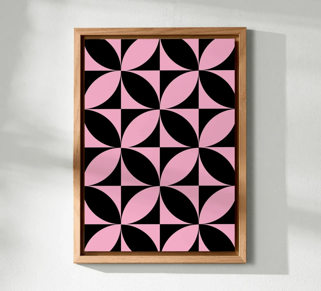 Pink Noir: Geometric Pattern, Modern Tessellation Art Print Alu-Dibond von NorwesClub