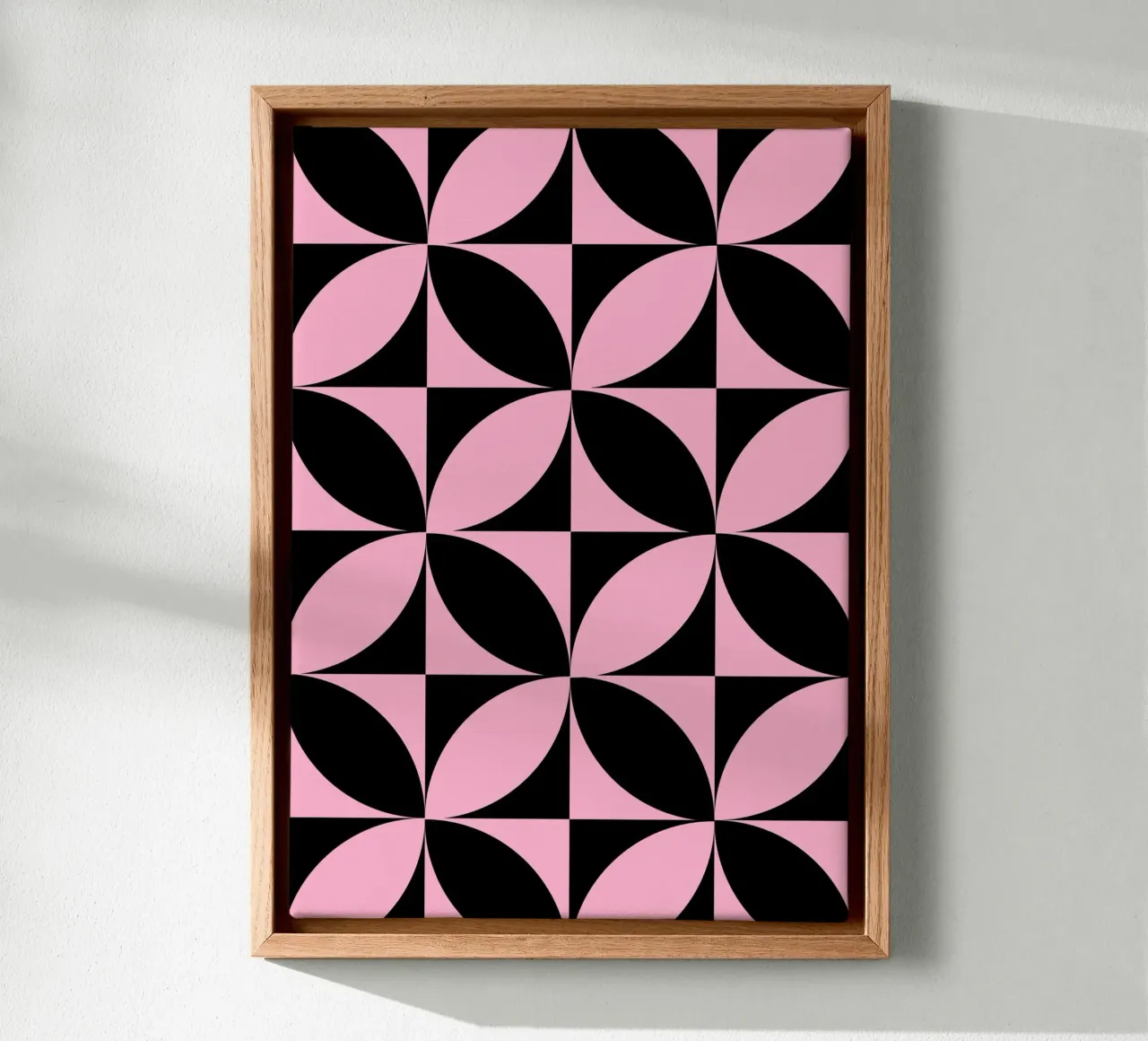 Pink Noir: Geometric Pattern, Modern Tessellation Art Print canvas by NorwesClub