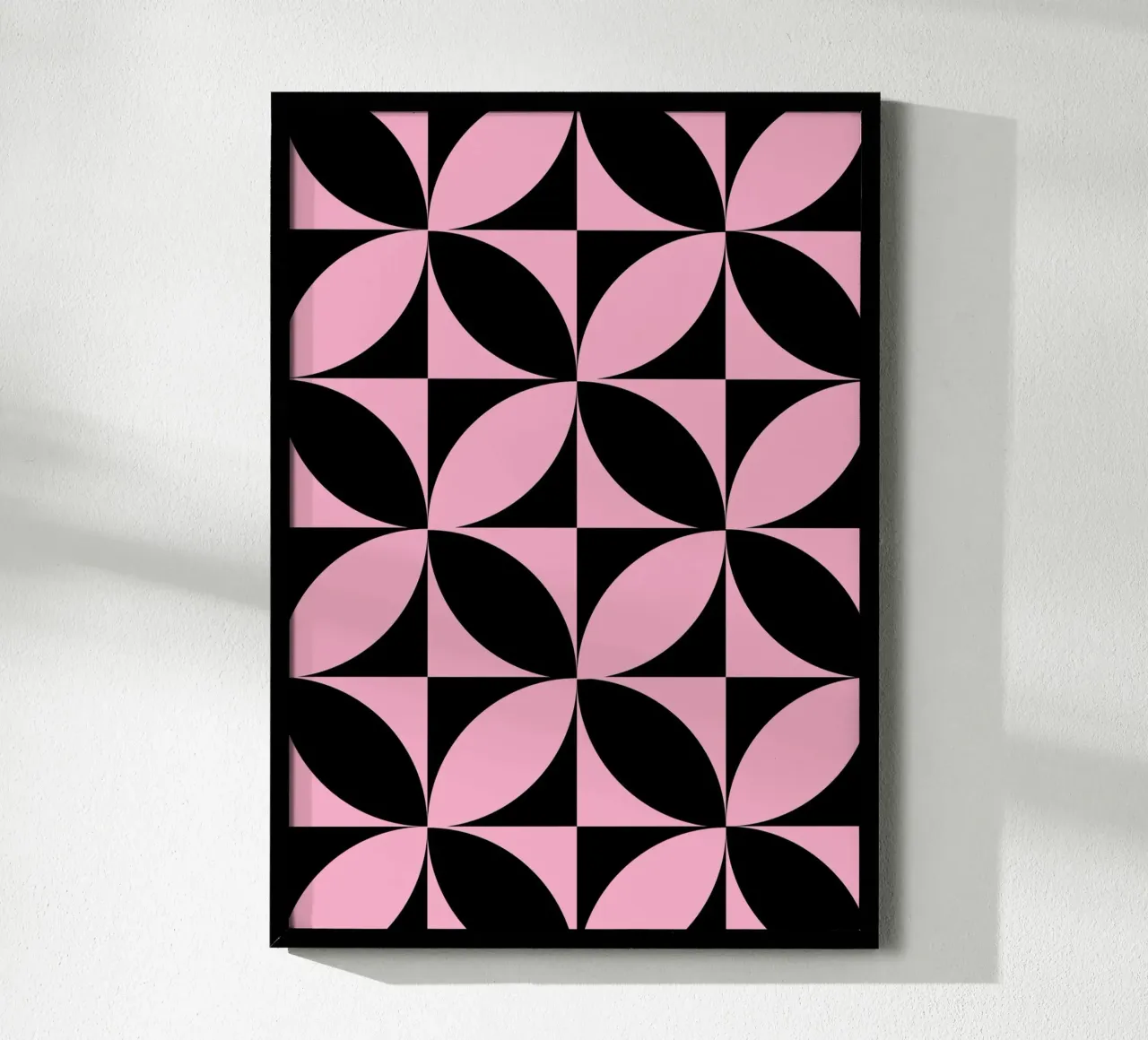 Pink Noir: Geometric Pattern, Modern Tessellation Art Print Poster von NorwesClub
