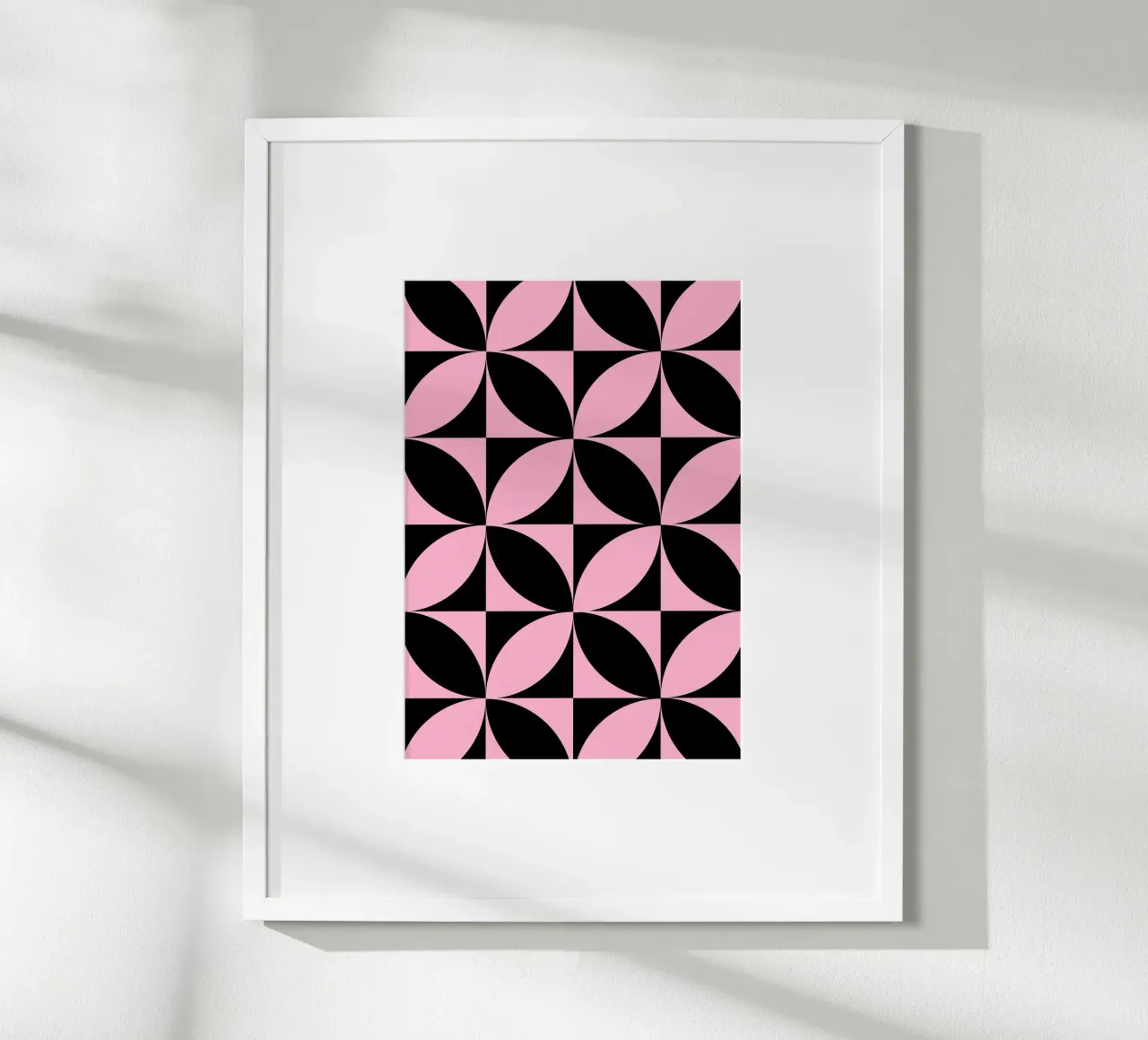 Pink Noir: Geometric Pattern, Modern Tessellation Art Print Poster von NorwesClub
