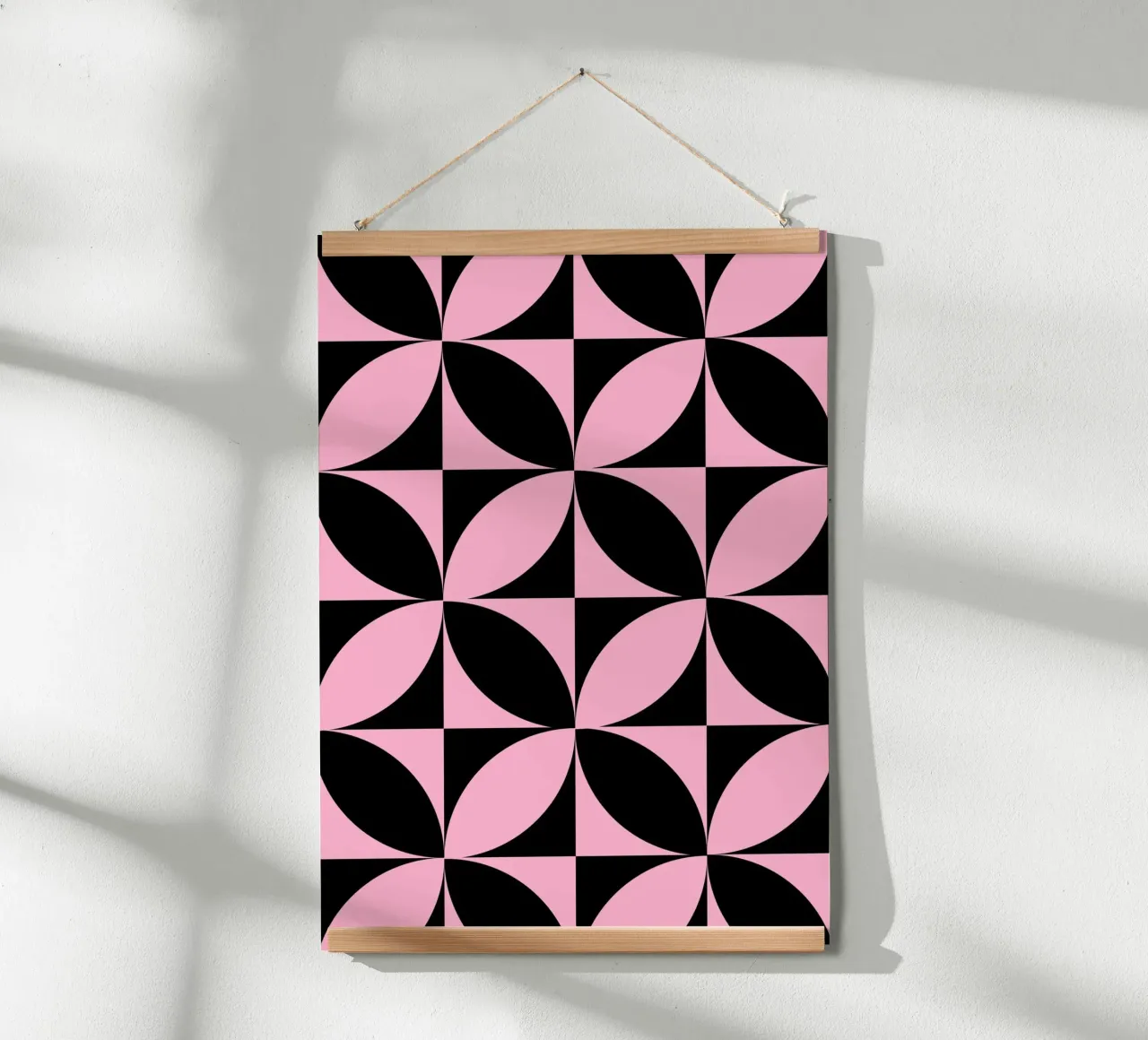 Pink Noir: Geometric Pattern, Modern Tessellation Art Print Poster von NorwesClub