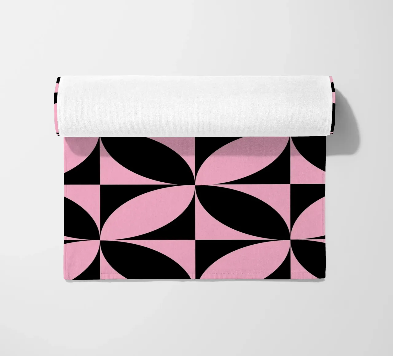 Pink Noir: Geometric Pattern, Modern Tessellation Art Print beach towel by NorwesClub