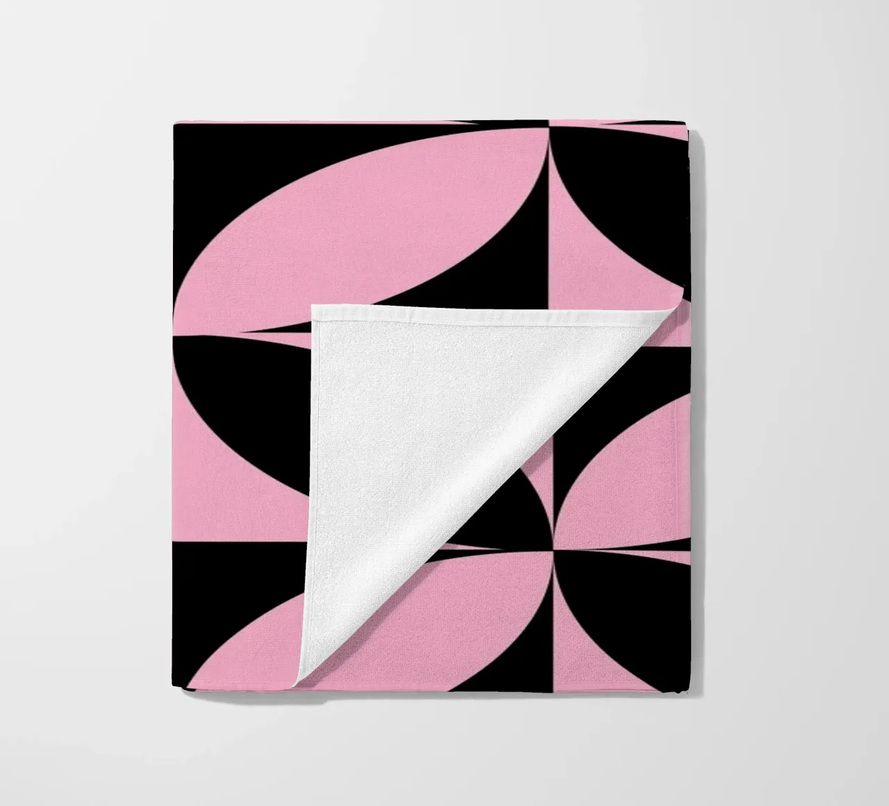 Pink Noir: Geometric Pattern, Modern Tessellation Art Print beach towel by NorwesClub