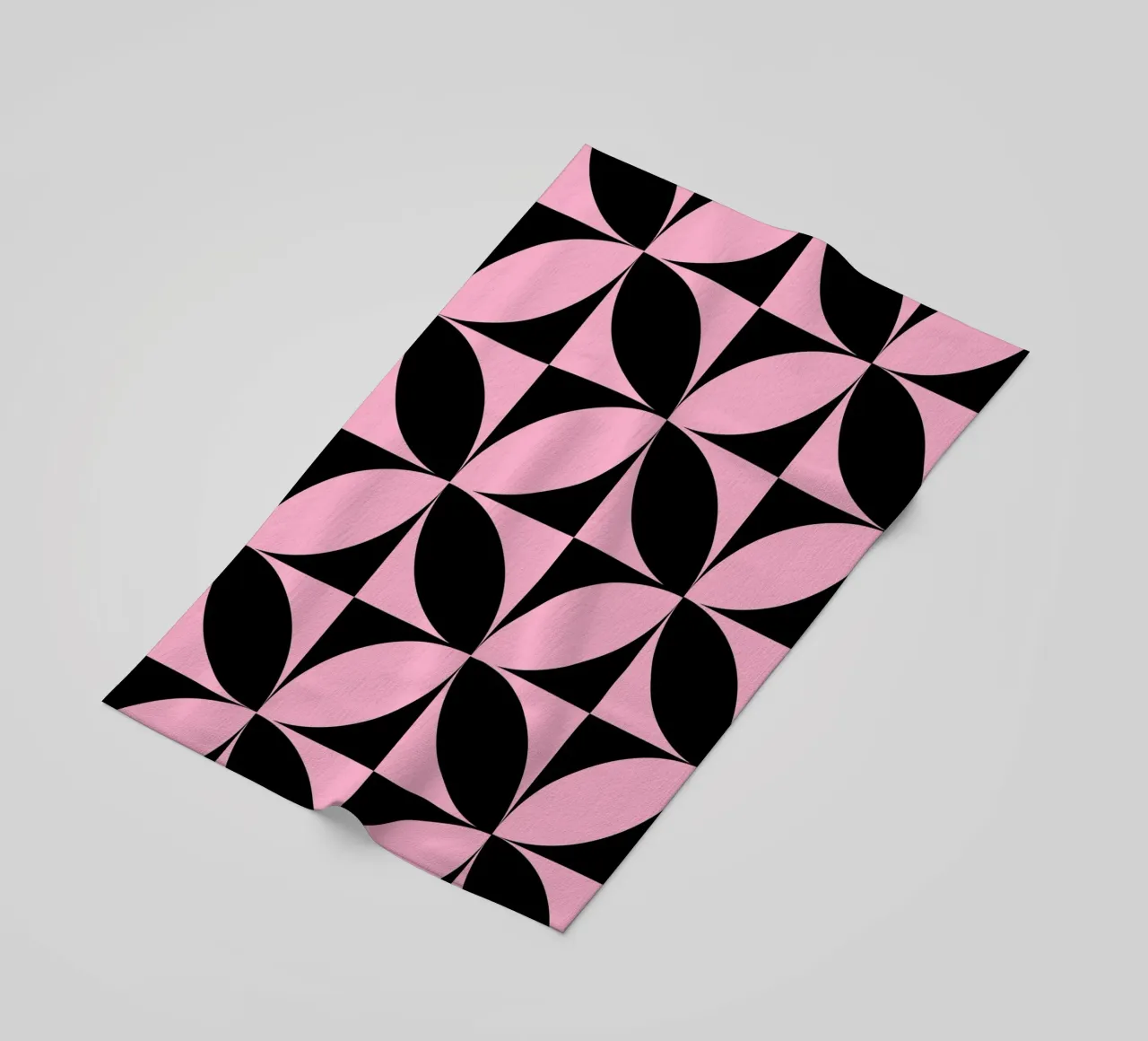 Pink Noir: Geometric Pattern, Modern Tessellation Art Print beach towel by NorwesClub