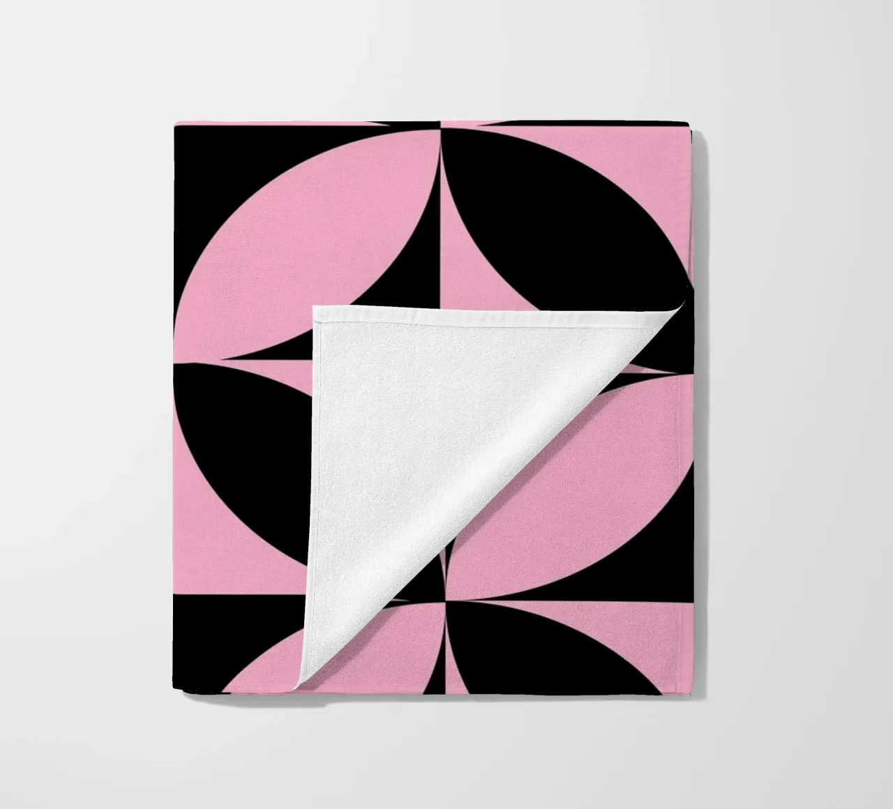 Pink Noir: Geometric Pattern, Modern Tessellation Art Print beach towel by NorwesClub