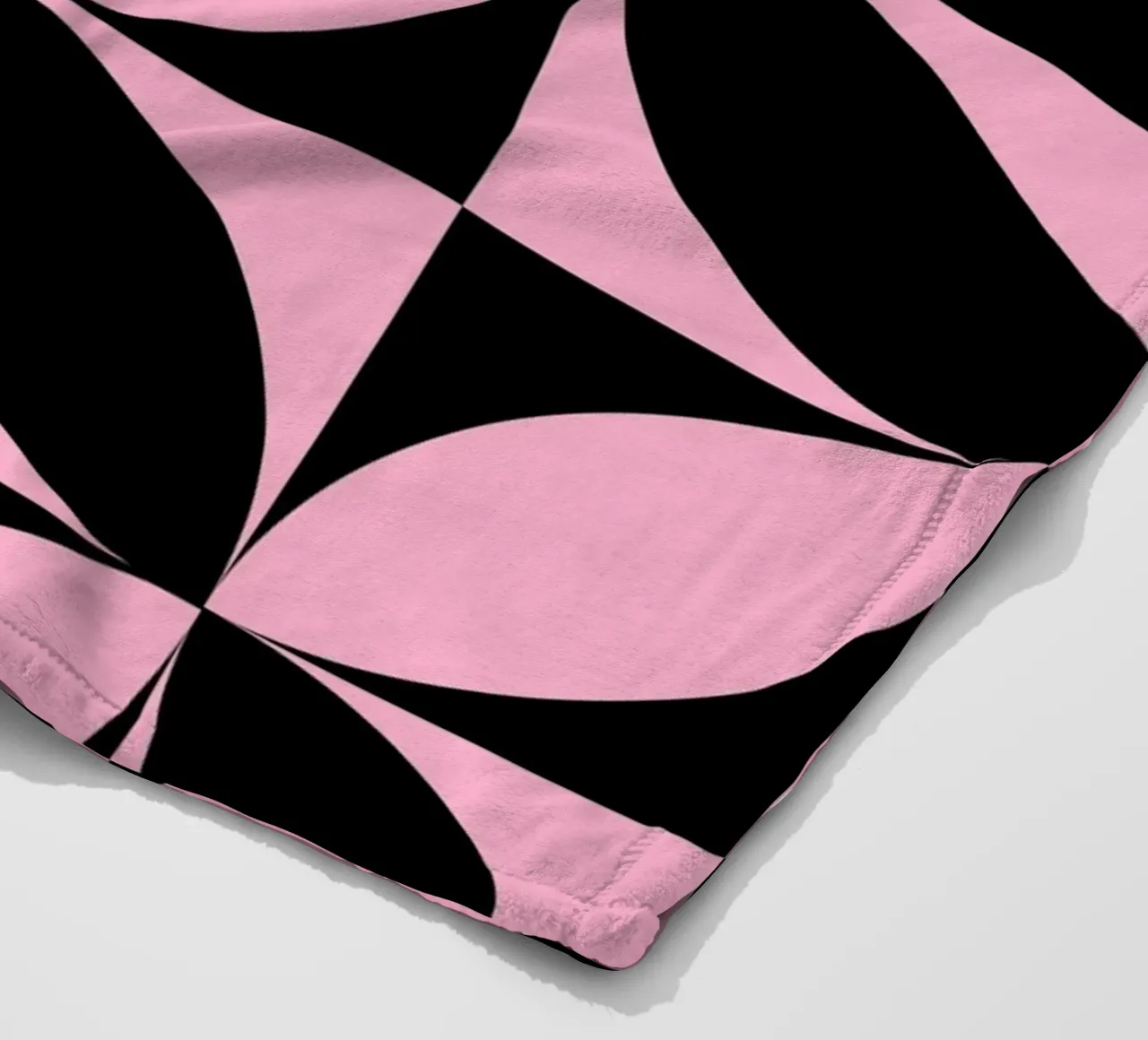 Pink Noir: Geometric Pattern, Modern Tessellation Art Print fleece blanket by NorwesClub