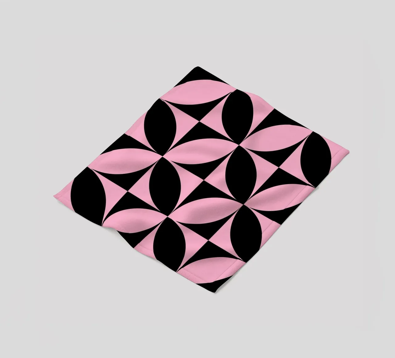 Pink Noir: Geometric Pattern, Modern Tessellation Art Print fleece blanket by NorwesClub