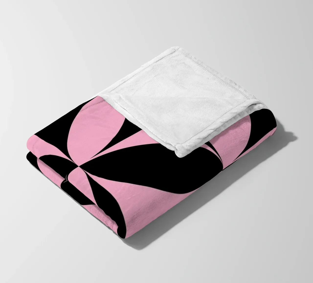 Pink Noir: Geometric Pattern, Modern Tessellation Art Print fleece blanket by NorwesClub