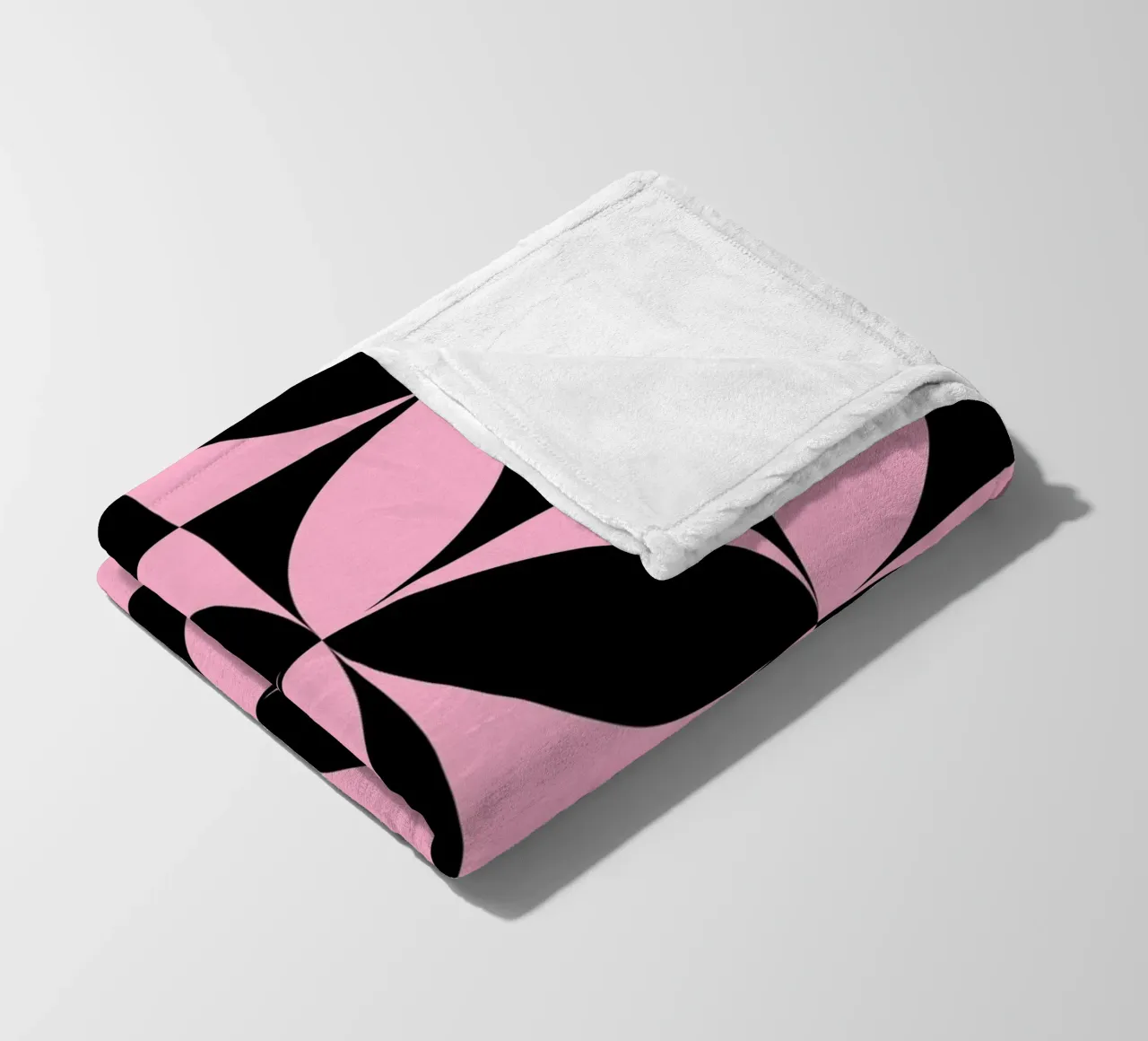 Pink Noir: Geometric Pattern, Modern Tessellation Art Print fleece blanket by NorwesClub