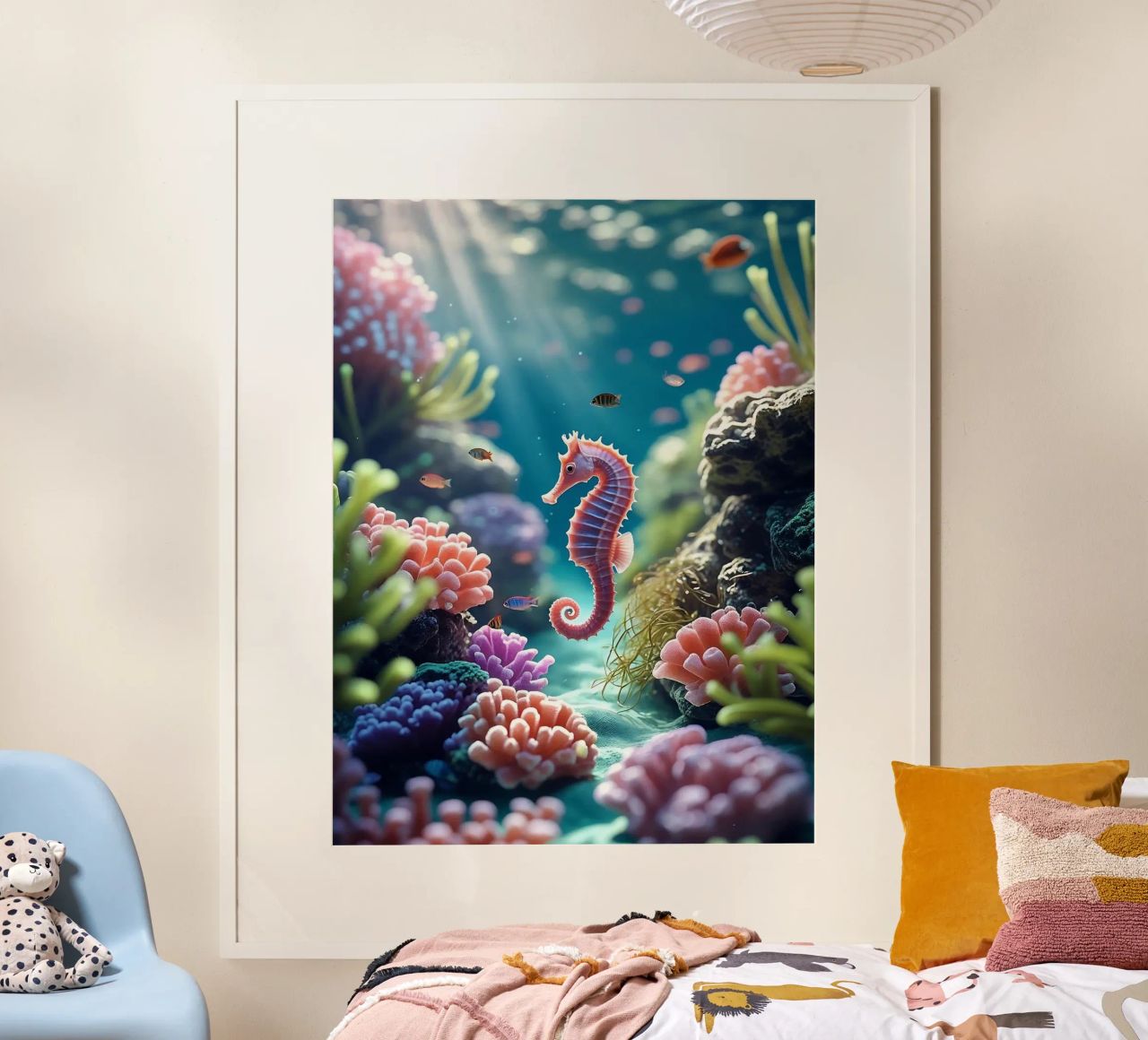 Seahorse Pink | Floating Dream (2) poster by Trinkets NL Design Studio