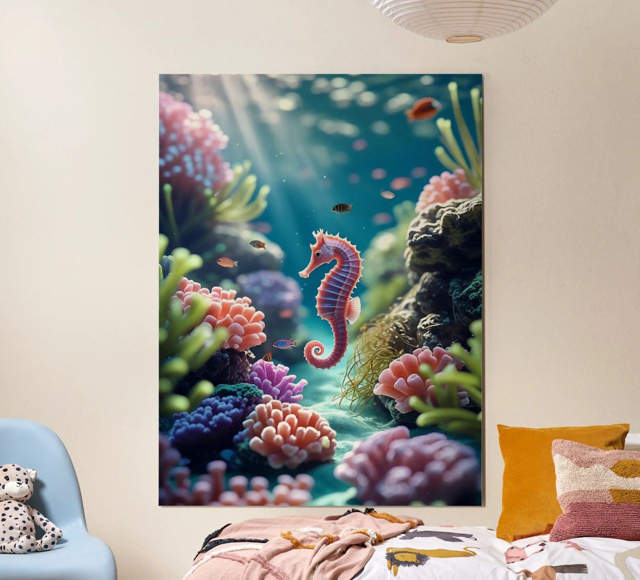 Seahorse Pink | Floating Dream (2) poster by Trinkets NL Design Studio