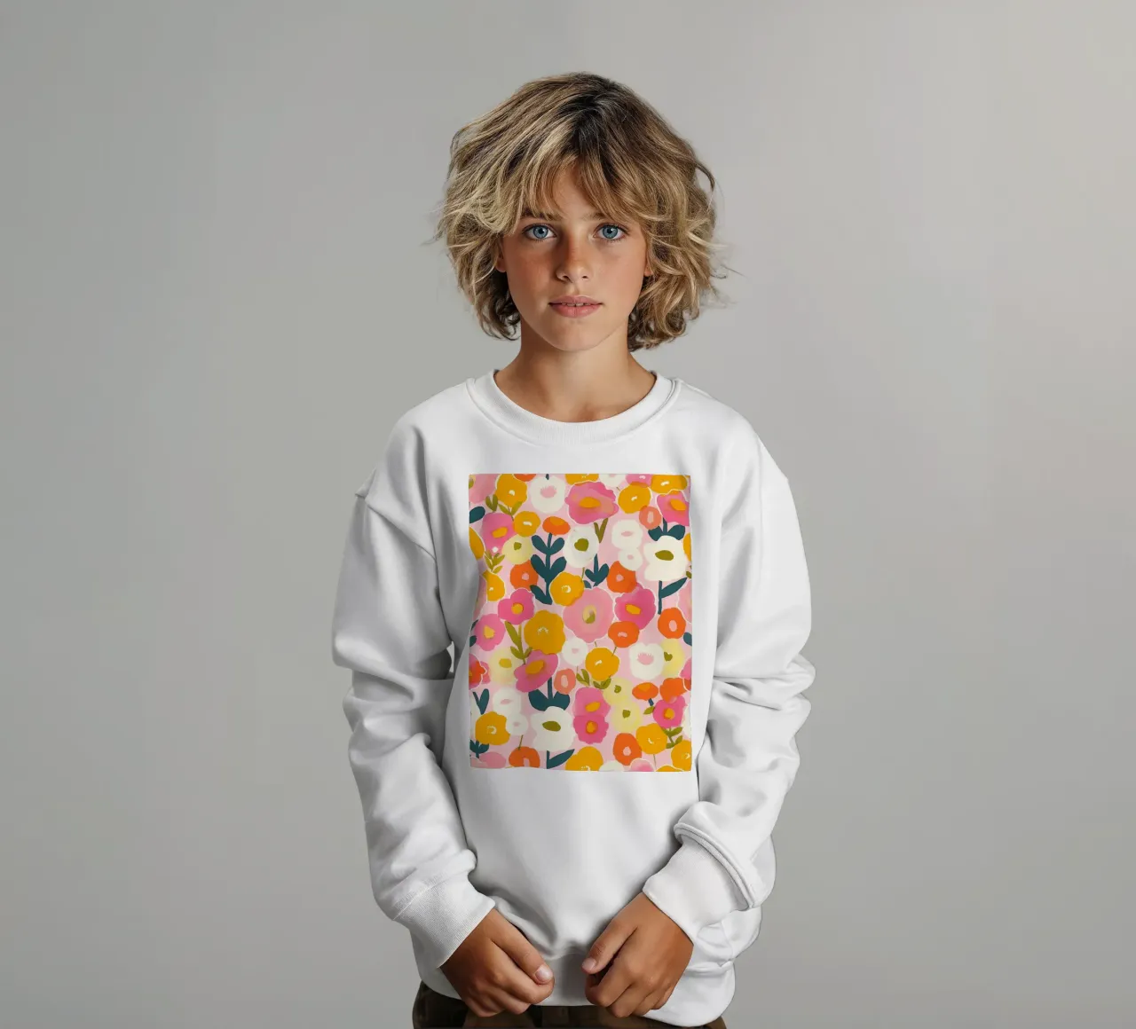Colorato Boho Papavero Giardino Botanico Floreale Astratto Fiori felpa bambino da Gentle Echoes Art