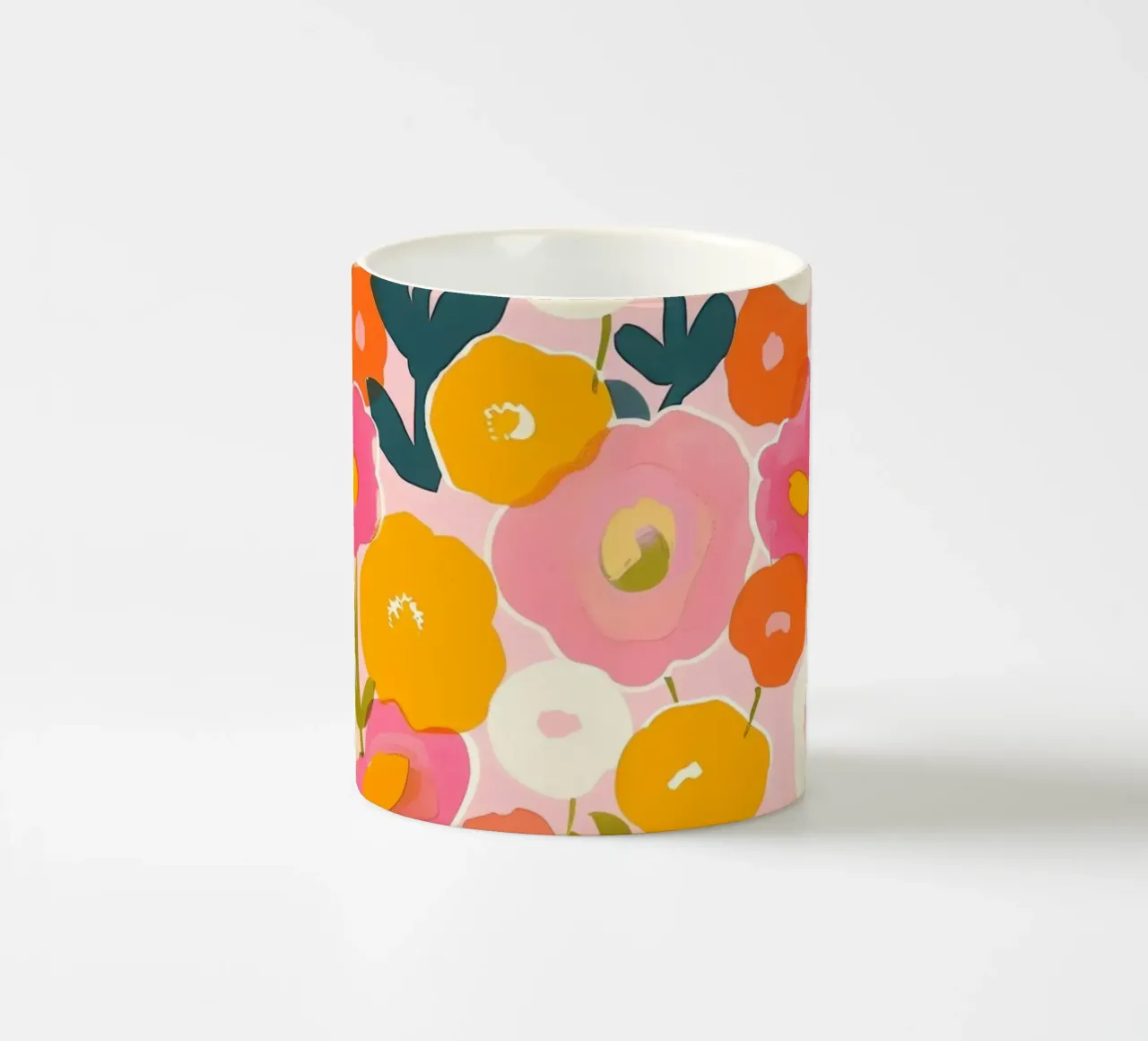 Colorato Boho Papavero Giardino Botanico Floreale Astratto Fiori tazza in ceramica da Gentle Echoes Art