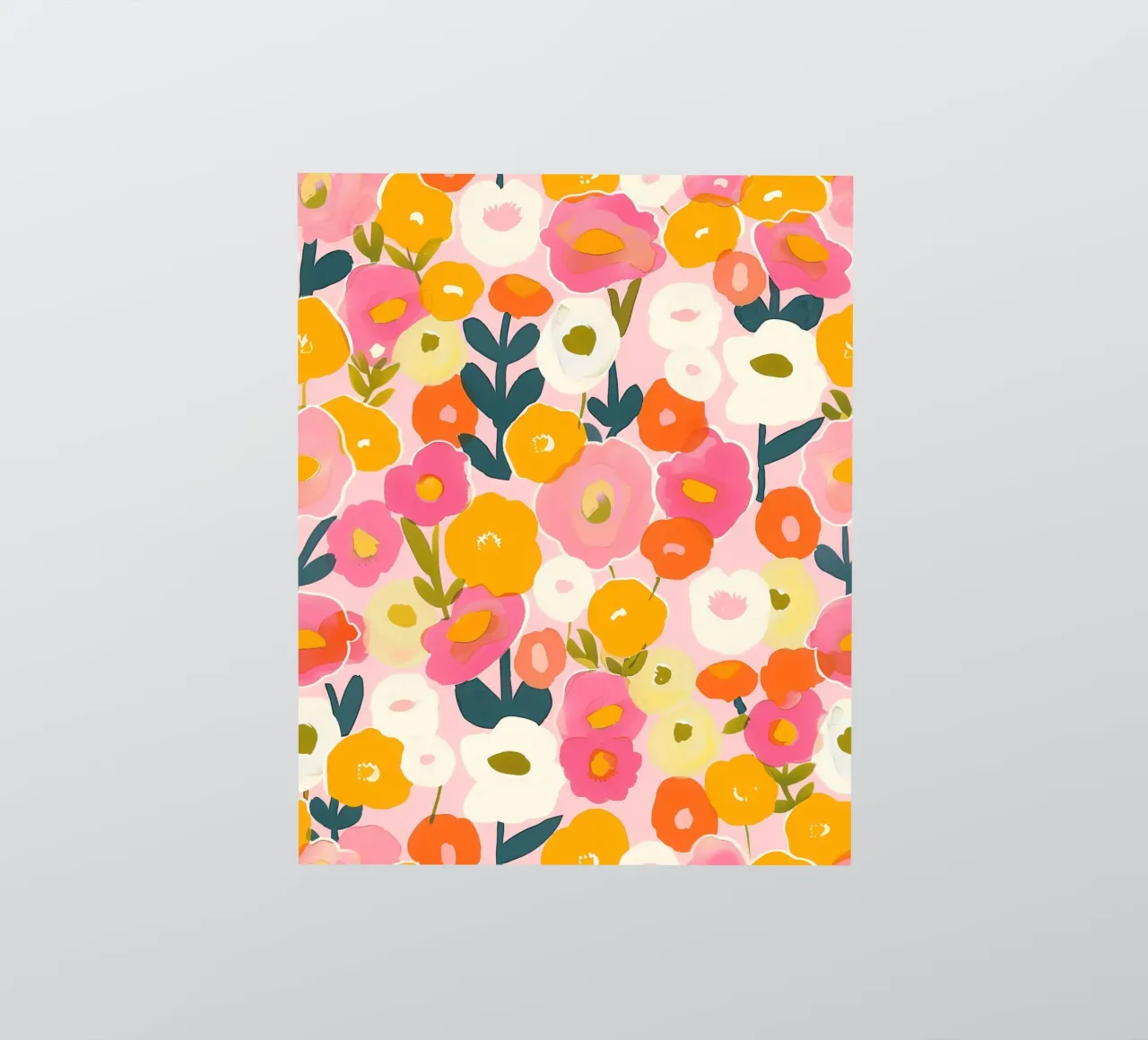 Colorful Boho Poppy Garden Botanical Floral Abstract Flowers sticker by Gentle Echoes Art