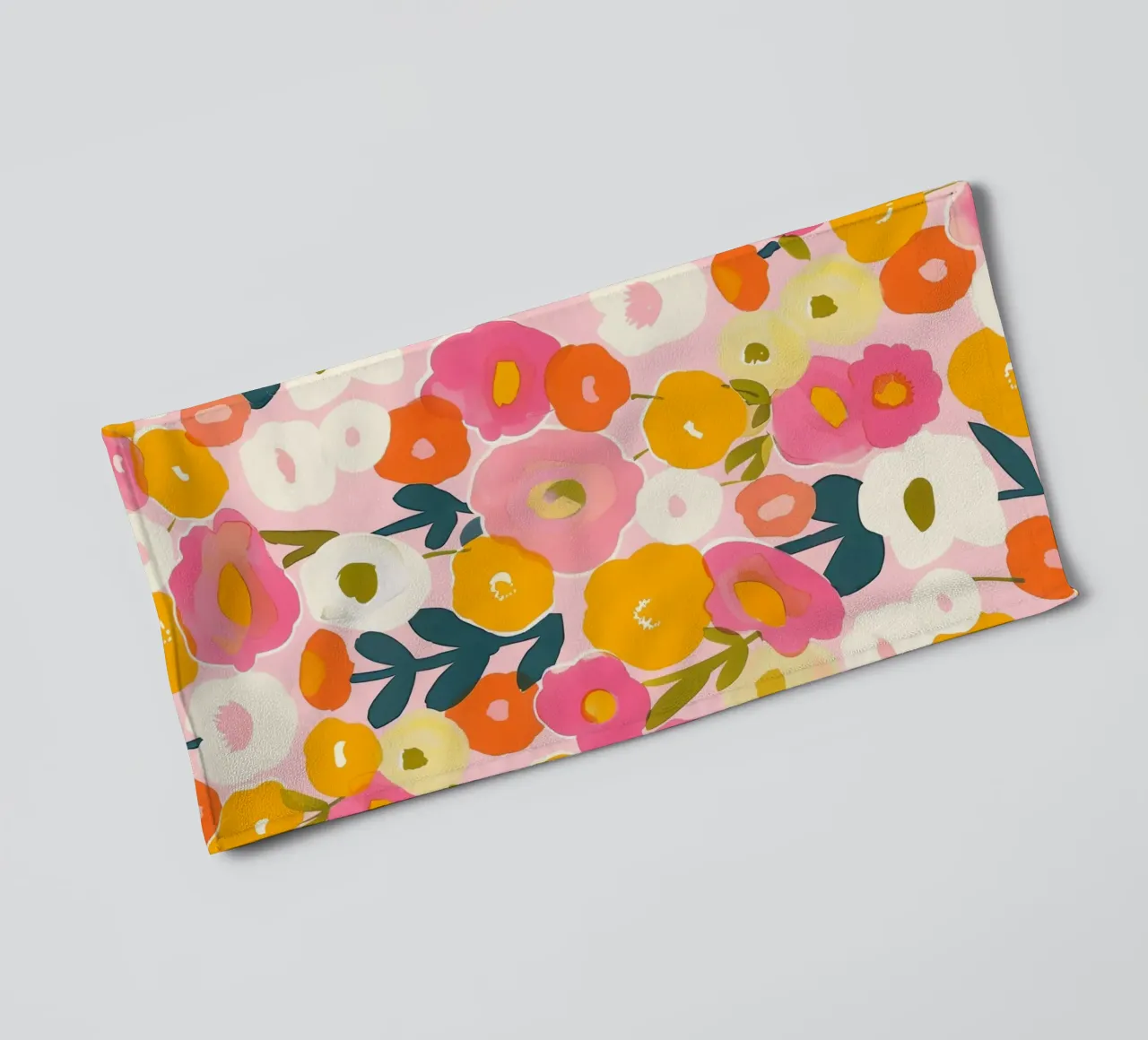Kleurrijke Boho Papaver Tuin Botanisch Bloemen Abstract Bloemen badhanddoek van Gentle Echoes Art