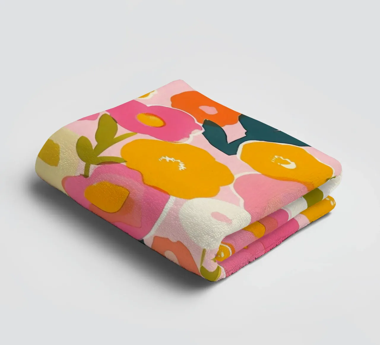Kleurrijke Boho Papaver Tuin Botanisch Bloemen Abstract Bloemen badhanddoek van Gentle Echoes Art