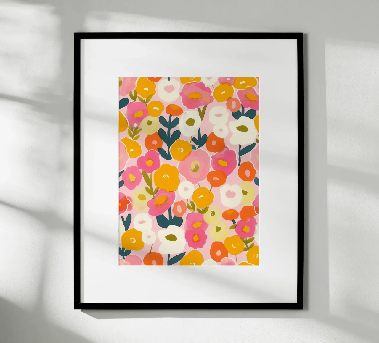 Bunte Boho Mohn Garten Botanical Floral Abstrakte Blumen Hahnemühle von Gentle Echoes Art