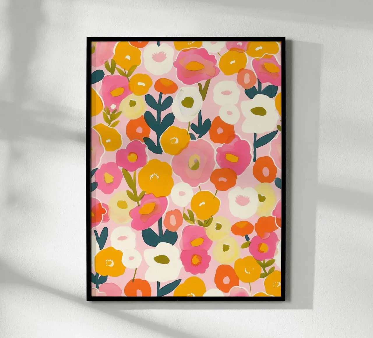 Bunte Boho Mohn Garten Botanical Floral Abstrakte Blumen Hahnemühle von Gentle Echoes Art