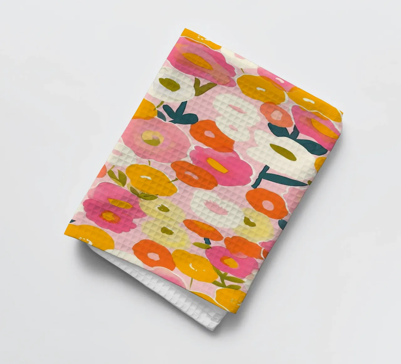 Bunte Boho Mohn Garten Botanical Floral Abstrakte Blumen Geschirrtuch von Gentle Echoes Art