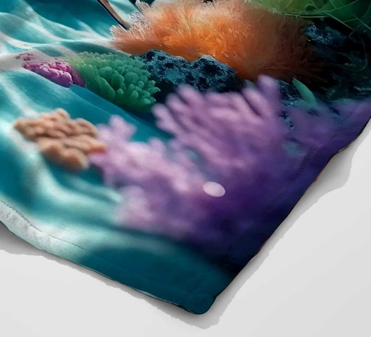 🪸🦈 Tiger Shark | Shadow in the Reef fleece blanket by Trinkets NL Design Studio