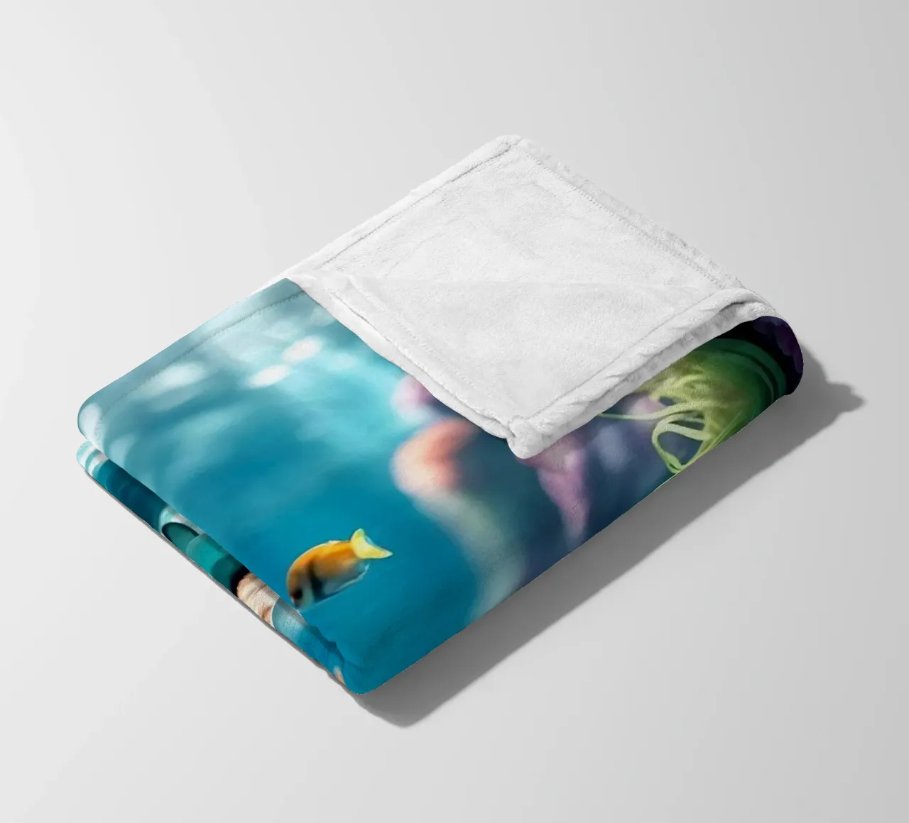 🪸🦈 Tiger Shark | Shadow in the Reef fleece blanket by Trinkets NL Design Studio