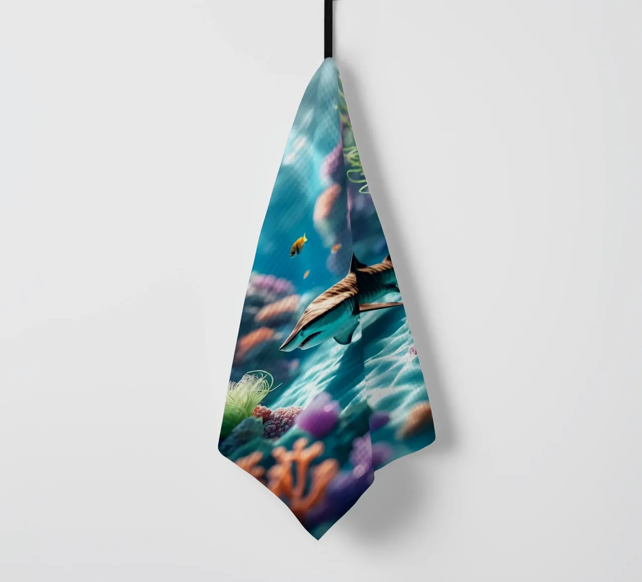Requin tigre | Ombre dans le récif torchon de Trinkets NL Design Studio
