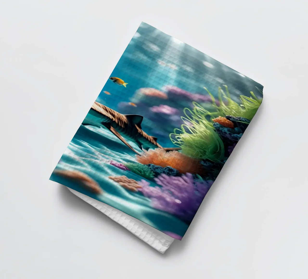 Requin tigre | Ombre dans le récif torchon de Trinkets NL Design Studio