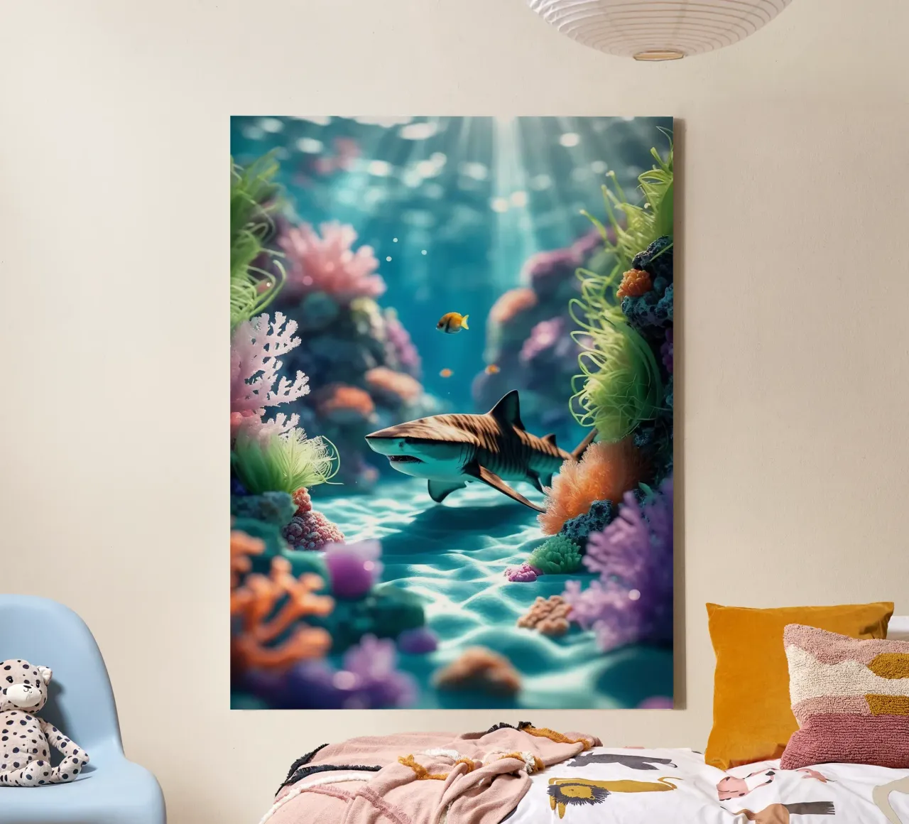 🪸🦈 Tiger Shark | Shadow in the Reef canvas by Trinkets NL Design Studio