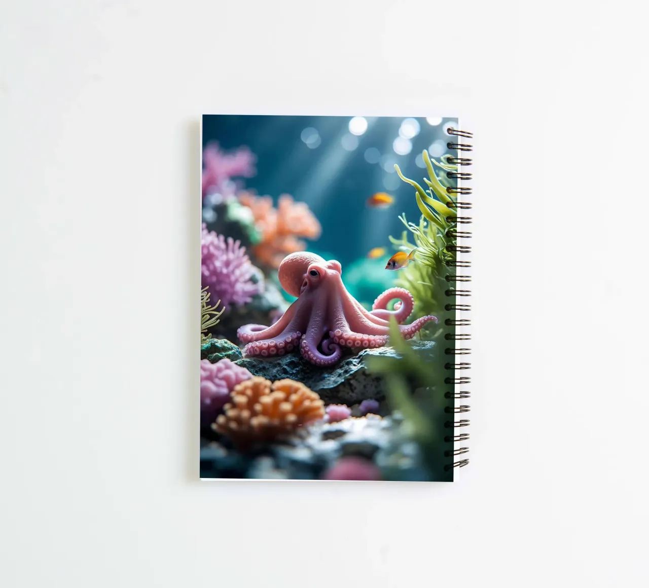 🪸🐙 Octopus | Rencontre rose tendre (3) carnet à spirale de Trinkets NL Design Studio